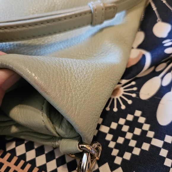 ♤ Kate Spade Mint Green Leather Fold-Over Crossbody Bag - Picture 16 of 16